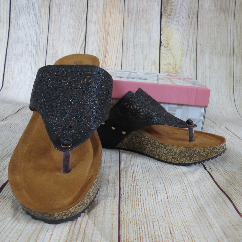 Weebo Katalina Wedge Thong Sandal 8.5 NWT